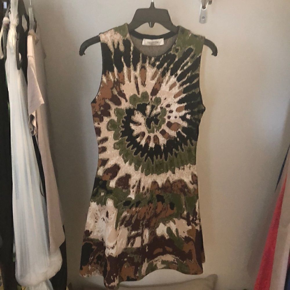 Valentino patterned fit and flare skater dress sz S